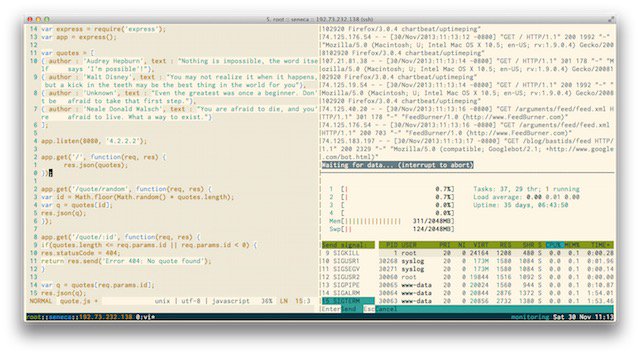 tmux panes